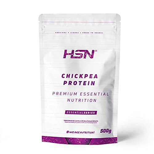 Proteína de Garbanzo de HSN | Proteína 100% Vegetal | Aminograma Completo | Alto Valor Nutricional | No-GMO, Vegetariano, Sin Gluten, Sin Lactosa, Sin Azúcar | 500 gr