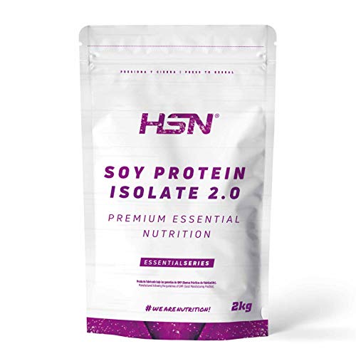 Proteína de Soja Aislada de HSN | Sin Sabor 2 Kg = 67 Tomas por Envase | 100% Vegana | Soy Protein Isolate | No-GMO, Sin Gluten