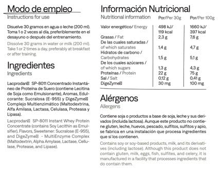 Proteína whey de suero de leche 100% pura, sabor chocolate, 450g en polvo: Nutrición óptima para tus entrenamientos.