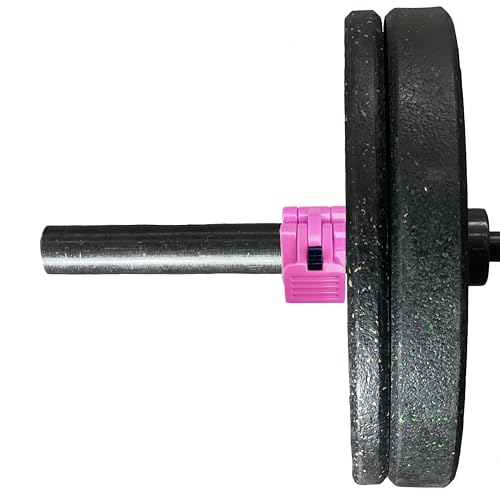 PROTONE Clips olímpicos para pesas de 5 cm o 2,5 cm, collares de abrazadera de bloqueo con clips de liberación rápida de 5 cm o 2,5 cm para levantamiento de pesas (rosa)