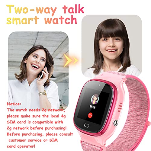 PTHTECHUS Niños Smartwatch Teléfono Localizador LBS, Reloj de Pulsera Inteligente con Chat de Voz SOS Cámara Despertador Reloj Digital Regalo Niño y niña de 4 a 12 años