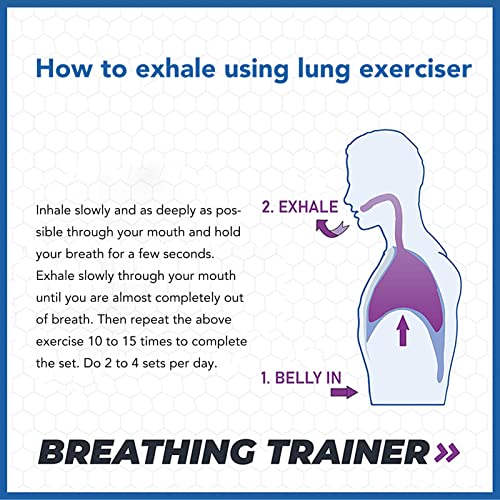 Pulmón Ejercitador Dispositivo de Expansor de la Respiración Entrenador de Ejercicio, Entrenador de Músculos Respiratorios de Alta Eficiencia para la Capacidad Pulmonar la Terapia Respiratoria Pulmón