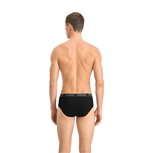 PUMA Brief Boxer Shorts, Negro (Black/Black), XL (Pack de 2) para Hombre