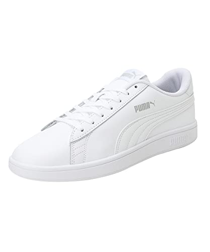 PUMA Smash V2 L, Trainers & Sneakers Unisex adulto, Puma White-Puma White, 40.5 EU