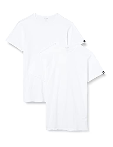 PUMA T-Shirt, Blanco (White), L (Pack de 2) para Hombre