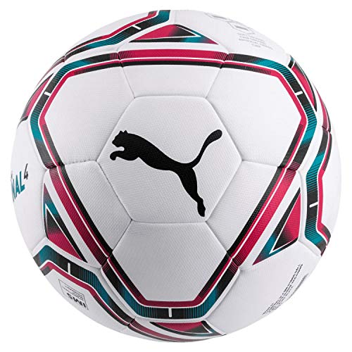 PUMA teamFINAL 21.4 IMS Hybrid Ball Balón de Fútbol, Unisex-Adult, White-Rose Red-Ocean Depths Black, 5