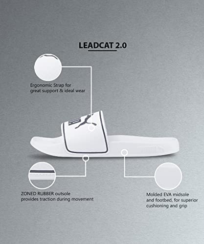 PUMA Unisex Adults' Fashion Shoes LEADCAT 2.0 Slide Sandal, PUMA WHITE-PUMA BLACK, 42