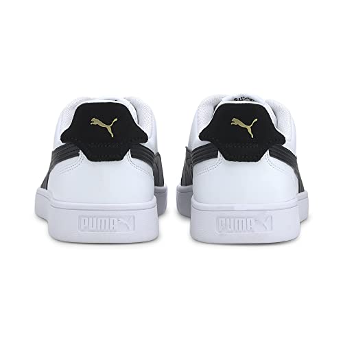 PUMA Unisex Adults' Fashion Shoes SHUFFLE Trainers & Sneakers, PUMA WHITE-PUMA BLACK-PUMA TEAM GOLD, 42.5