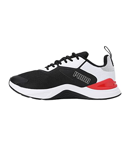 PUMA Unisex Adults' Sport Shoes INFUSION Road Running Shoes, PUMA BLACK-PUMA WHITE-FOR ALL TIME RED, 44.5