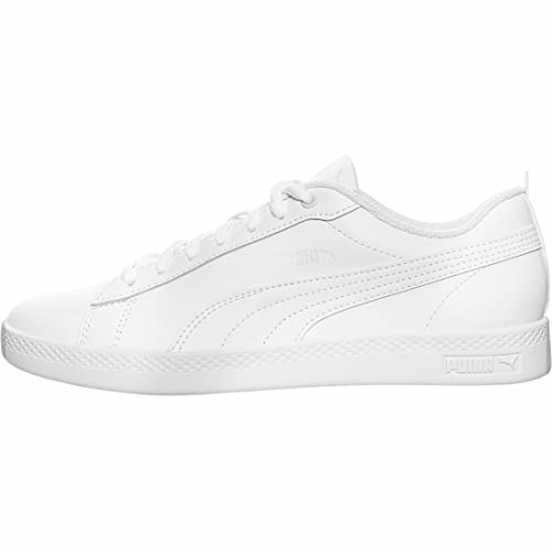 PUMA Women's Fashion Shoes SMASH WNS V2 L Trainers & Sneakers, PUMA WHITE-PUMA WHITE, 38