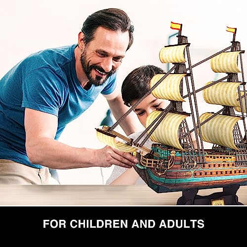 Puzzle 3D - Maqueta Barco San Felipe | Maquetas para Construir Adultos Y Niños | Maqueta Barco Puzzle 3D Adultos Y Puzzles 3D Niños | Maquetas para Montar | 248 Piezas