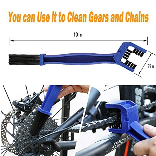 QeeHeng Kit de herramientas de limpieza, incluye depurador de cadena de bicicleta, 10 piezas