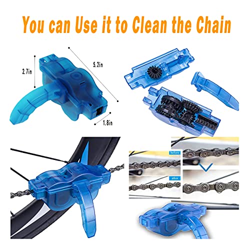 QeeHeng Kit de herramientas de limpieza, incluye depurador de cadena de bicicleta, 10 piezas