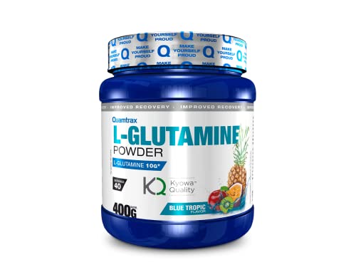 Quamtrax Nutrition - L-Glutamine powder en polvo - Sin Sabor, 400 gr NEW (Blue Tropic, 400gr)