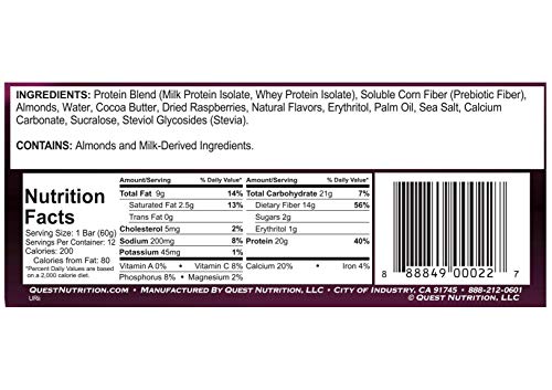 Quest Nutrition Quest Bar Protein - 12 x 60 gr White Chocolate Raspberry