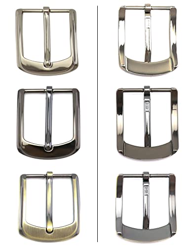QWORK 3 Piezas Hebilla de Cinturón Metal, 38-40 mm (1,5 Pulgadas) Reemplazo de Hebilla Cinturon Cuadrados para Hombres Mujeres Cinturón (Plata, Gris, Bronce)