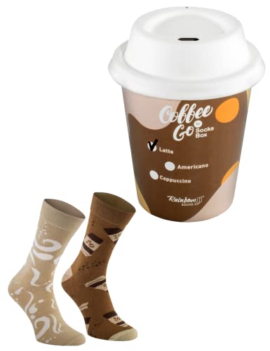 Rainbow Socks - Calcetines de café para ella y para él - Latte - 1 par - Talla 47-50