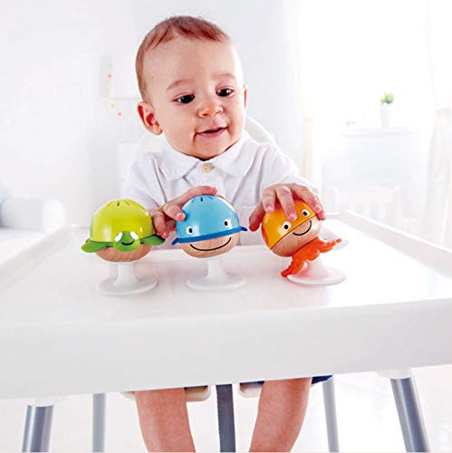 Rattle Set, Hape “Stay-Put” 3 Sea Creatures With Individual Sounds, Teether Details and Suction Pads. 0+ months