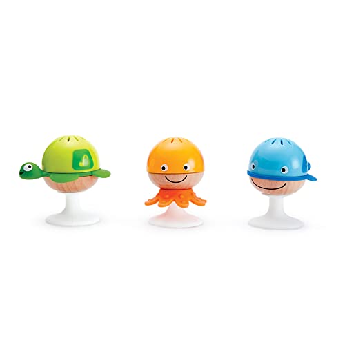 Rattle Set, Hape “Stay-Put” 3 Sea Creatures With Individual Sounds, Teether Details and Suction Pads. 0+ months