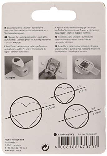 Rayher Paper Craft Punch, Circle Lever Punch for Card Making and Scrapbooking, 1.9cm, 3/4'', 69083000