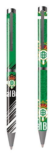Real Betis Balompié- Set de escritura, Caja con dos bolígrafos, Pack de regalo, Escritura, Fútbol, Color verde, Producto Oficial (CyP Brands)