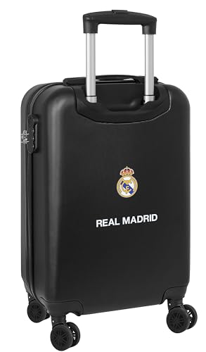 Real Madrid 2ª EQUIPACIÓN 23/24 - Trolley de Cabina 20 Pulgadas, Maleta con Ruedas, Candado de Seguridad, Maleta Ligera, 34.5x20x55 cm, Color Azul Marino