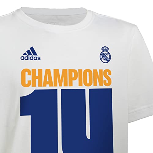 Real Madrid RM UCL Champ Y Camiseta, Unisex bebé, White, 140 (9/10 años)
