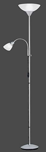 Reality Erzwo - Lámpara de pie con interruptor de cable y pie, necesaria bombilla superior E27 de 150 W como máximo y en lector E14 de 40 W como excluida, regulable, metálica