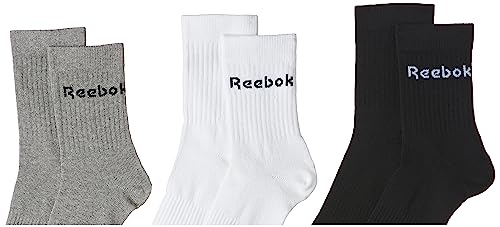 Reebok Act Core Mid Crew Sock 3P Calcetines, Unisex adulto, Brgrin/Negro/Blanco, L