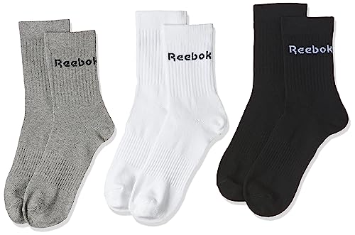 Reebok Act Core Mid Crew Sock 3P Calcetines, Unisex adulto, Brgrin/Negro/Blanco, L