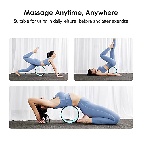REEHUT Rueda de Yoga para la Dharma 32cm×13cm Yoga Wheel, Mejorar la Flexibilidad y Resistencia y Aliviar el Dolor y Estrés en su Espalda y Hombros de (Azul Cian, 32 * 12cm)