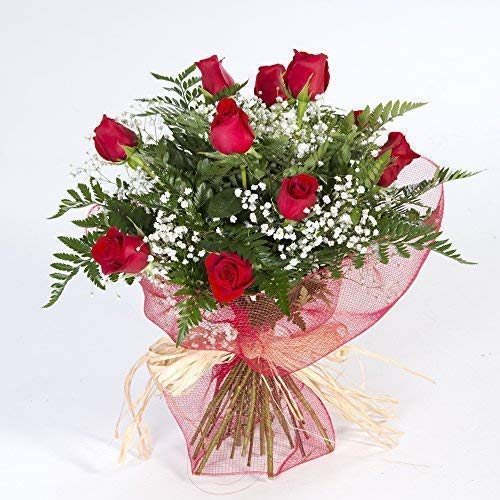 Regalaunaflor-Ramo de 12 rosas rojas-FLORES NATURALES-ENTREGA DE LUNES A SABADO EN 24 HORAS-San Valentin-Flores frescas