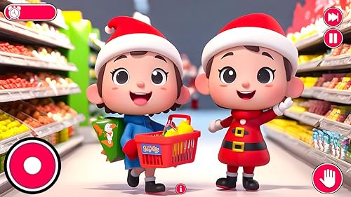 regalos de navidad diversión de compras en el supermercado - compras de navidad de princesas entregas de regalos de claus - moda, ropa y cocina - compras juegos de navidad