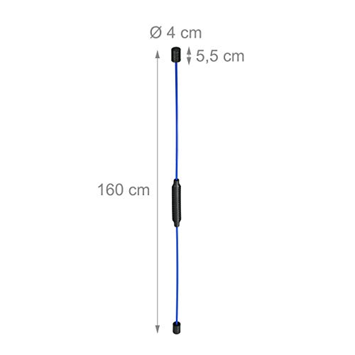 Relaxdays Swingstick Barra oscilante para Entrenamiento de vibración y músculos Profundos, Flexible, Fibra de Vidrio, 160 cm, Color Azul, Unisex, 1 Unidad