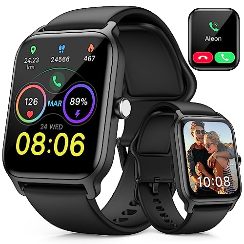 Reloj Inteligente Hombre Alexa Instalado Smartwatch Hombre con llamada Bluetooth Monitor de Frecuencia Cardíaca SPO2 Smartwatch Rastreador de Sueño Reloj Inteligente 110+ Deportes para iOS Android