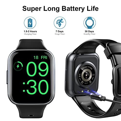 Reloj Inteligente Hombre Mujer, 2024 Nueva 1.69” Smartwatch, Impermeable IP68 Reloj Deportivo con 25 Modos Deporte, Pulsómetro Monitor de Sueño, Calorías Podómetro, Pulsera Actividad para Android iOS