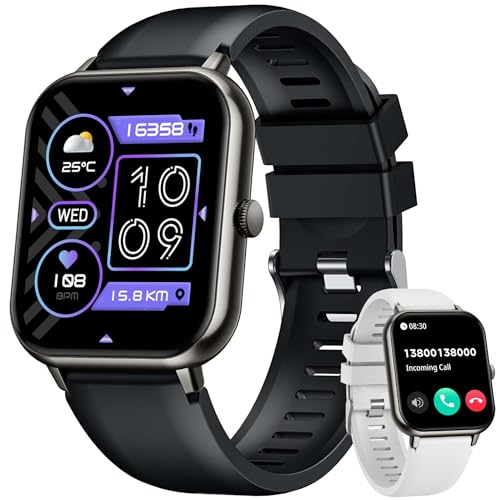 Reloj Inteligente Hombre Mujer Smartwatch: 1.83" Smart Watch con Llamadas Bluetooth Relojes Deportivo con Pulsómetro Monitor de Sueño 100+ Modos Deporte Impermeable Pulsera Actividad para Android iOS