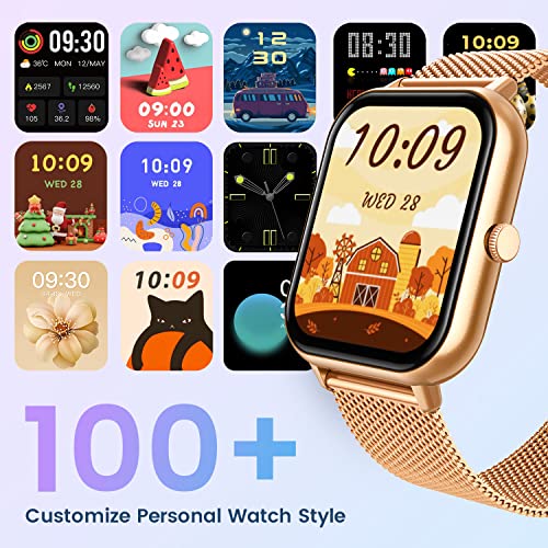 Reloj Inteligente Mujer Smartwatch con Llamada: 1.83" Reloj Digital Mujer con Podómetro Caloría Pulsómetro 100+ Modos Deporte Smart Watch Pulsera Actividad Impermeable Reloj Deportivo para Android iOS