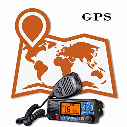 Retevis RA27 Transceptor Marino, IP67 Impermeable, Clase D DSC, GPS, 88 Canales VHF, Dual/Tri-Watch, Apto para Transceptor Marino Profesional Internacional (1 Pieza, Negro)