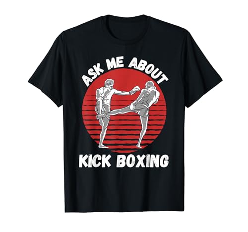 Retro Kick Boxing Pregúntame sobre Kick Boxing Artes Marciales Camiseta