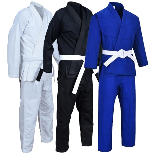 REWON Karate Judo Taekwondo Kimono, Premium Ligero Jiu Jitsu Estudiantes BJJ Gi Uniforme Entrenamiento de Artes Marciales MMA