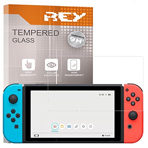 REY 3X Protector de Pantalla para Nintendo Switch, Cristal Vidrio Templado Premium