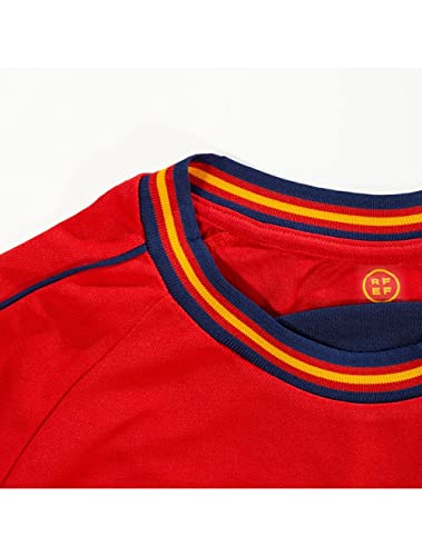 RFEF - Mini Kit Replica Oficial Selección Española de Fútbol | Primera Equipación España Mundial 2022 - Color Rojo | Talla 6 Años
