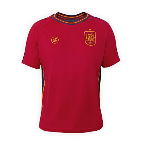 RFEF Replica Oficial Selección Española de Fútbol Primera Equipación España Mundial 2022-Color Rojo | Talla M Camiseta, Adultos Unisex