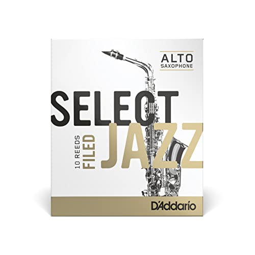 Rico Cañas para saxo alto Select Jazz, corte francés, resistencia 3/blandas, paquete de 10, RSF10ASX3S