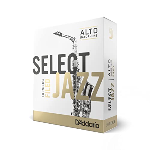 Rico Cañas para saxo alto Select Jazz, corte francés, resistencia 3/blandas, paquete de 10, RSF10ASX3S