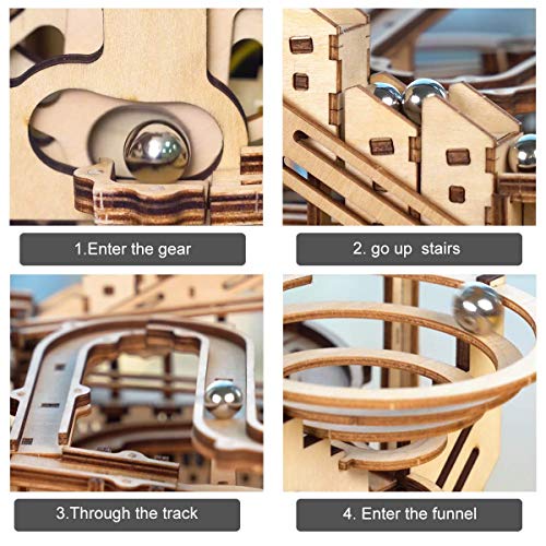 Robotime Laser Cut Puzzle de Madera Maquetas para Construir Adultos | Kit de Construcción Set Model | Juego de Puzzle en 3D (Waterwheel Coaster)