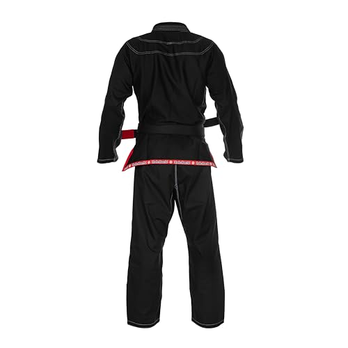 Role Bonito Kimono Negro Ultra Ligero para Jiu-Jitsu Brasileño (BJJ) Talla A1
