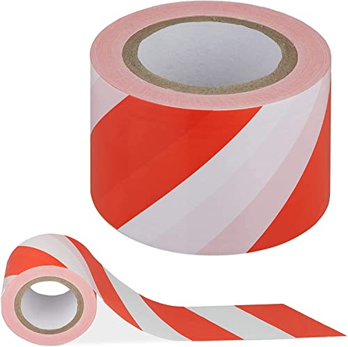 Rollo cinta señalización roja/blanca 10 cms ancho x 200 mts largo impresa en las dos caras