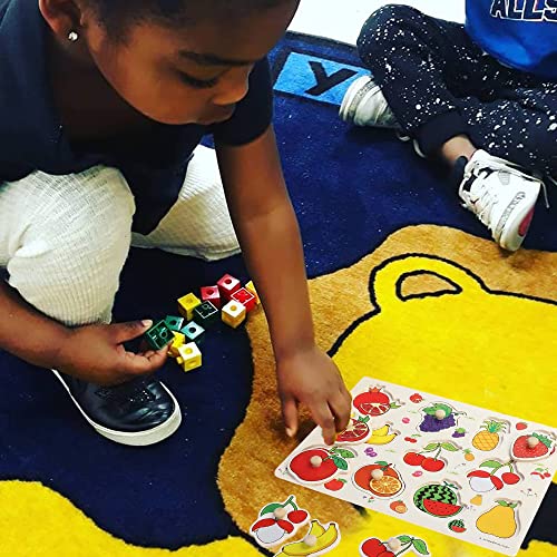 Rompecabezas de Madera, Tablero de Fruta Puzzles, Juguete Educativo Temprano para Niños Pequeños Aprendizaje Regalo